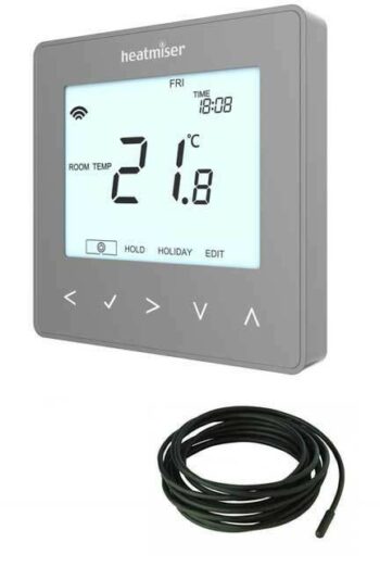 Heatmiser neoStat-eV2s Heatmiser Neo-E Electric Floor Heating Thermostat - Silver 1