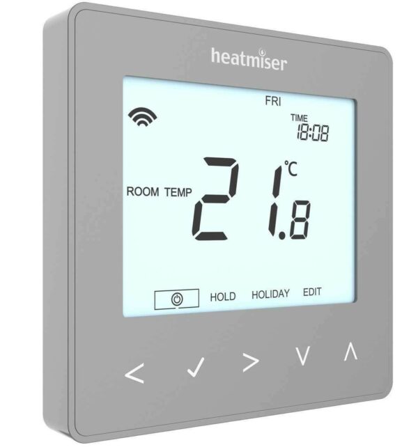 Heatmiser neoStat12vS Heatmiser neoStat 12v V2 - Programmable Thermostat - Silver
