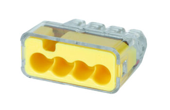 IDEAL 30-1034 Ideal Model 34 4-Port Yellow Push-In Wire Connector - Box of 100
