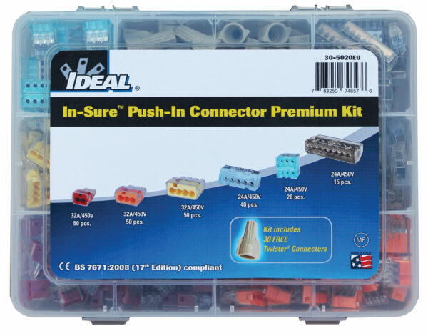 IDEAL 30-5020EU Ideal In-Sure Push-In Wire Connector Premium Kit - 255 Pcs 1