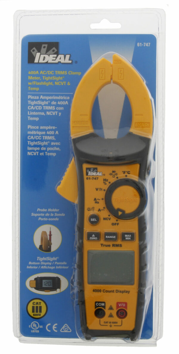 IDEAL 61-747 IDEAL TRMS TightSight Clamp Meter - 400A AC/DC 5