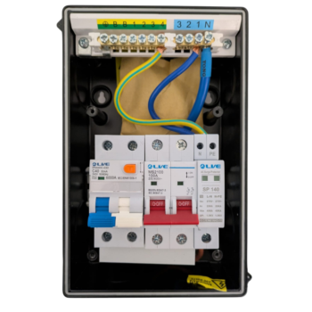 IP65 Metal EV Consumer Unit with C40A DP RCBO - Black
