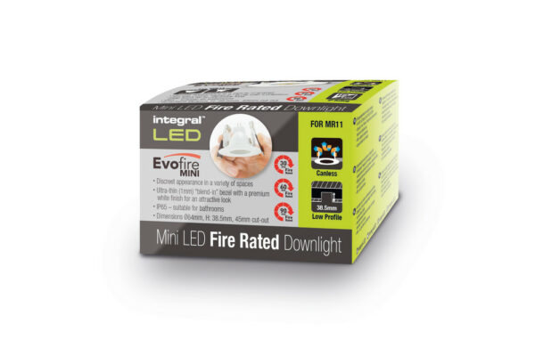 Integral ILDLFR45D037 Integral LED Evofire Mini Fire Rated Downlight - MR11 12V GU4/MR11 240V GU10 - Matt white 4