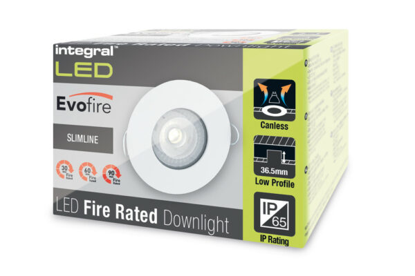 Integral ILDLFR70D011 Integral LED Evofire Fire Rated Downlight Round - No GU10 Holder - MR16/GU10 - Matt White 5