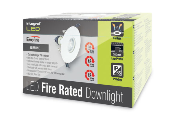 Integral ILDLFR70D015 Integral LED Evofire Fire Rated Downlight Round + GU10 Holder - MR16/GU10 - White 4