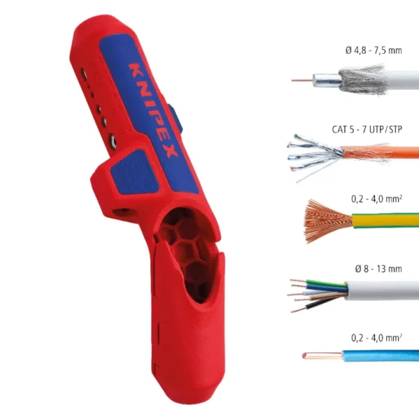 KNIPEX 16 95 01 SB KNIPEX ErgoStrip Universal Stripping Tool for Right-Handers 4
