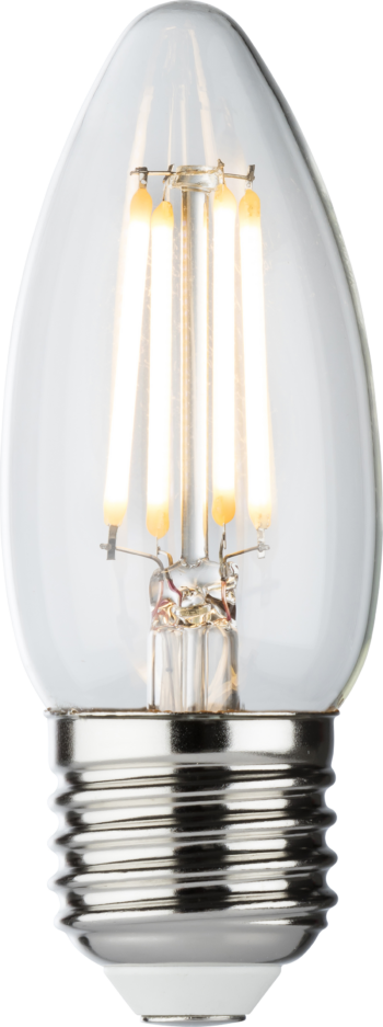 Knightsbridge CLD4AESC Knightsbridge 230V 4W Dimmable LED ES Clear Candle Filament Lamp - 2700K Very Warm White 1