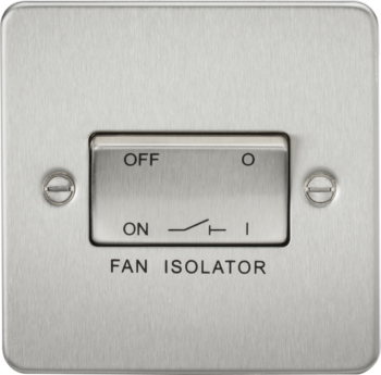 Knightsbridge FP1100BC Knightsbridge Flat Plate 10AX 3 Pole Fan Isolator Switch - Brushed Chrome