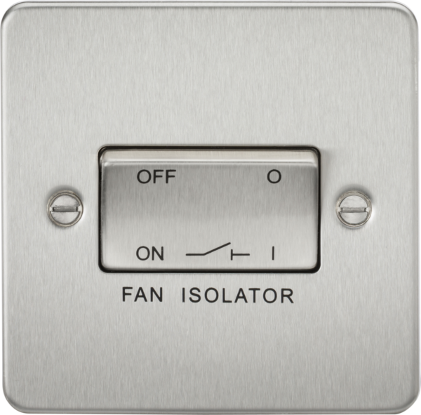 Knightsbridge FP1100BC Knightsbridge Flat Plate 10AX 3 Pole Fan Isolator Switch - Brushed Chrome