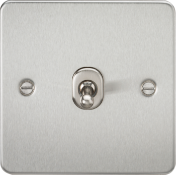 Knightsbridge FP12TOGBC Knightsbridge Flat Plate 10AX 1G Intermediate Toggle Switch - Brushed Chrome