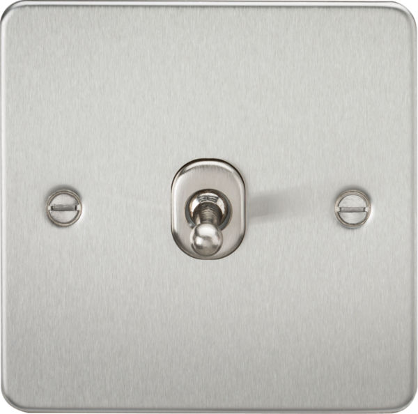 Knightsbridge FP12TOGBC Knightsbridge Flat Plate 10AX 1G Intermediate Toggle Switch - Brushed Chrome
