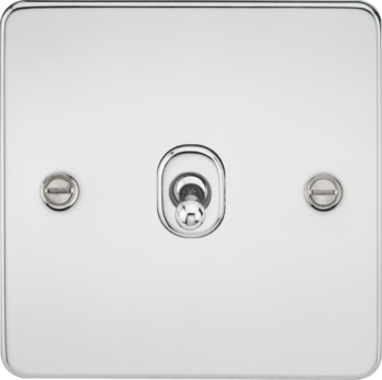 Knightsbridge FP12TOGPC Flat Plate Intermediate Toggle Switch, 10AX, Polished Chrome, 3-Way Lighting Control, IP20 Rated.