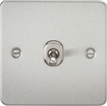 Knightsbridge FP1TOGBC Knightsbridge Flat Plate 10AX 1G 2 Way Toggle Switch - Brushed Chrome