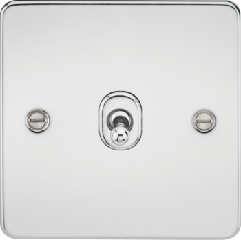 Knightsbridge FP1TOGPC Knightsbridge Flat Plate 10AX 1G 2 Way Toggle Switch - Polished Chrome