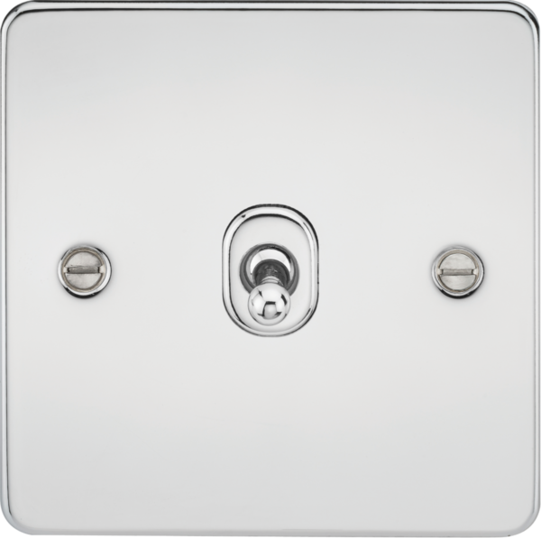 Knightsbridge FP1TOGPC Knightsbridge Flat Plate 10AX 1G 2 Way Toggle Switch - Polished Chrome