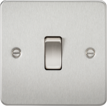 Knightsbridge FP2000BC Knightsbridge Flat Plate 10AX 1G 2 Way Switch - Brushed Chrome