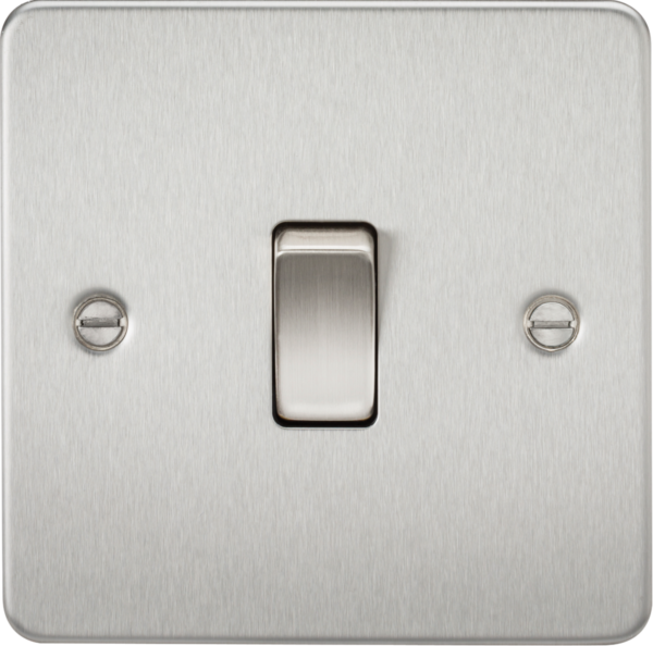 Knightsbridge FP2000BC Knightsbridge Flat Plate 10AX 1G 2 Way Switch - Brushed Chrome