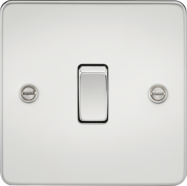 Knightsbridge FP2000PC Knightsbridge Flat Plate 10AX 1G 2 Way Switch - Polished Chrome