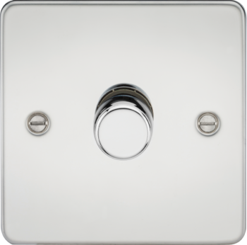 Knightsbridge FP2181PC Knightsbridge Flat Plate 1G 2 way 10-200W (5-150W LED) Trailing Edge Dimmer - Polished Chrome