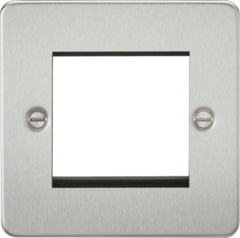 Knightsbridge FP2GBC Knightsbridge Flat Plate 2G Modular Faceplate - Brushed Chrome