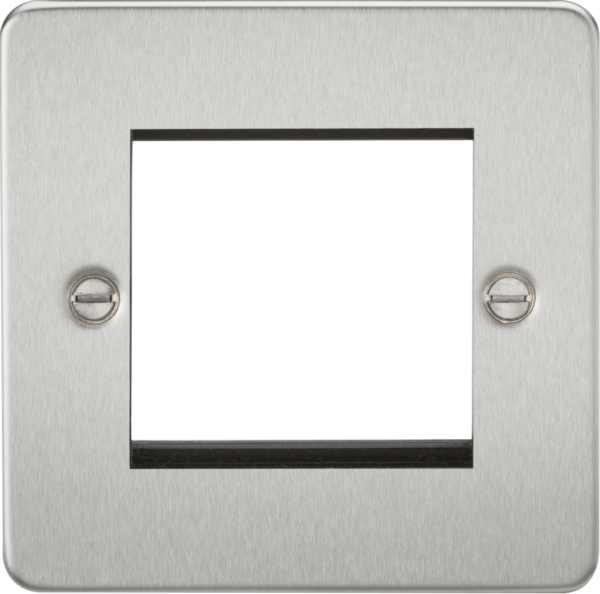 Knightsbridge FP2GBC Knightsbridge Flat Plate 2G Modular Faceplate - Brushed Chrome