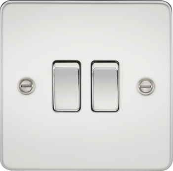 Knightsbridge FP3000PC Knightsbridge Flat Plate 10AX 2G 2 Way Switch - Polished Chrome