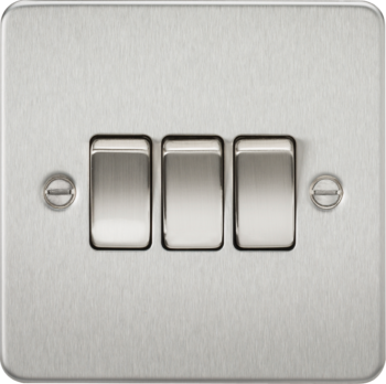 Knightsbridge FP4000BC Knightsbridge Flat Plate 10AX 3G 2 Way Switch - Brushed Chrome