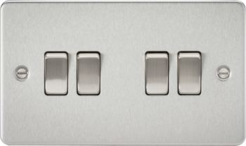 Knightsbridge FP4100BC Knightsbridge Flat Plate 10AX 4G 2 Way Switch - Brushed Chrome