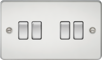 Knightsbridge FP4100PC Knightsbridge Flat Plate 10AX 4G 2 Way Switch - Polished Chrome