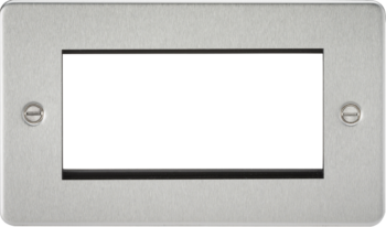 Knightsbridge FP4GBC Knightsbridge Flat Plate 2G Modular Faceplate - Brushed Chrome