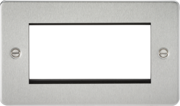 Knightsbridge FP4GBC Knightsbridge Flat Plate 2G Modular Faceplate - Brushed Chrome