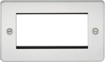 Knightsbridge FP4GPC Knightsbridge Flat Plate 4G Modular Faceplate - Polished Chrome