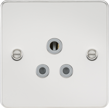 Knightsbridge FP5APCG Knightsbridge Flat Plate 5A Unswitched Socket - Polished Chrome with Grey Insert
