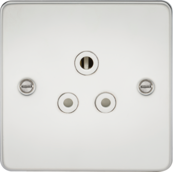 Knightsbridge FP5APCW Knightsbridge Flat Plate 5A Unswitched Socket - Polished Chrome with White Insert