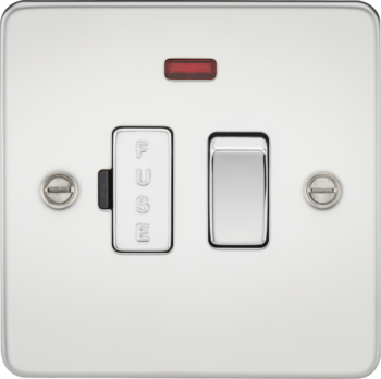 Knightsbridge FP6300NPC Knightsbridge Flat Plate 13A Switched Fused Spur Unit with Neon - Polished Chrome
