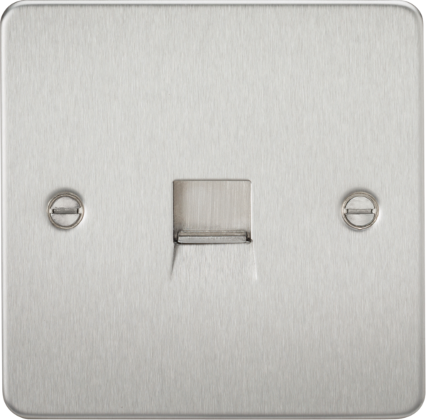 Knightsbridge FP7400BC Knightsbridge Flat Plate Telephone Extension Socket - Brushed Chrome