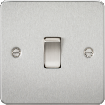 Knightsbridge FP8341BC Knightsbridge Flat Plate 20A 1G DP Switch - Brushed Chrome