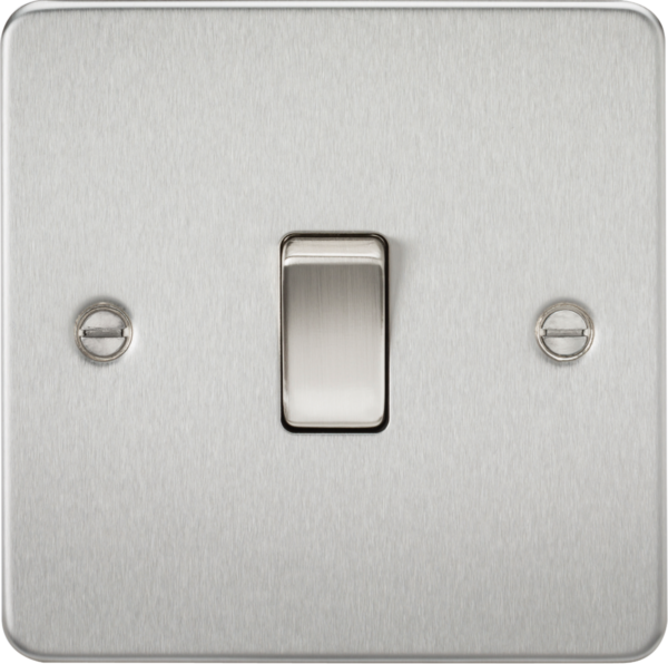 Knightsbridge FP8341BC Knightsbridge Flat Plate 20A 1G DP Switch - Brushed Chrome