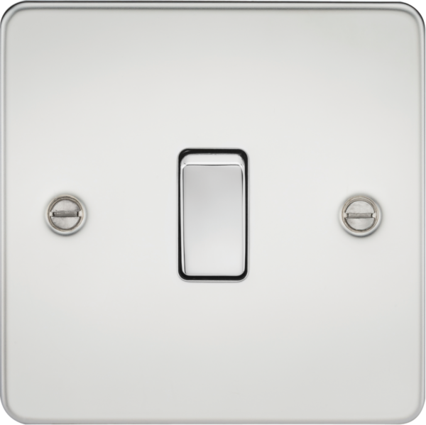 Knightsbridge FP8341PC Knightsbridge Flat Plate 20A 1G DP Switch - Polished Chrome