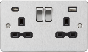 Knightsbridge FPR9940BC Switched Socket with Dual USB A+C