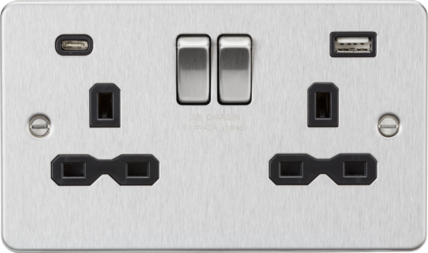 Knightsbridge FPR9940BC Switched Socket with Dual USB A+C