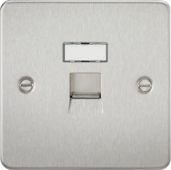 Knightsbridge FPRJ45BC Knightsbridge Flat Plate RJ45 Network Outlet - Brushed Chrome