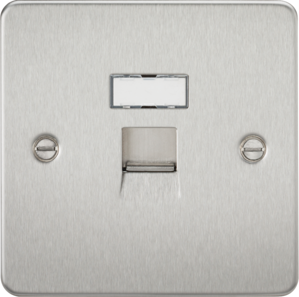 Knightsbridge FPRJ45BC Knightsbridge Flat Plate RJ45 Network Outlet - Brushed Chrome