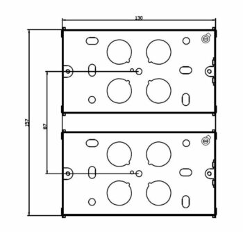 Knightsbridge GSK194MM Knightsbridge 47mm Galvanised Steel Box for Small Combination Multimedia Plate 2