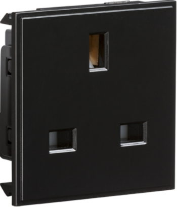 Knightsbridge NET13BK Knightsbridge 13A 1G Unswitched Socket Module 50 x 50mm - Black