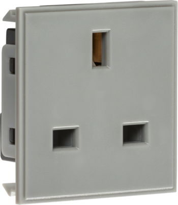 Knightsbridge NET13GY Knightsbridge 13A 1G Unswitched Socket Module 50 x 50mm - Grey