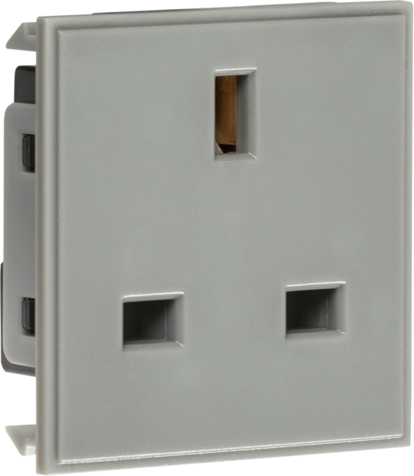 Knightsbridge NET13GY Knightsbridge 13A 1G Unswitched Socket Module 50 x 50mm - Grey