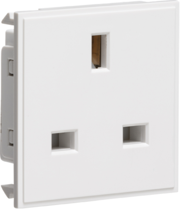 Knightsbridge NET13WH Knightsbridge 13A 1G Unswitched Socket Module 50 x 50mm - White