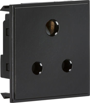 Knightsbridge NET5ABK Knightsbridge 5A Unswitched Round Socket Module 50 x 50mm - Black