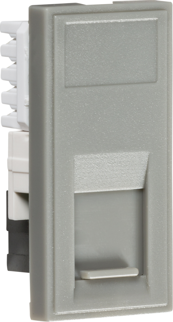 Knightsbridge NETCAT5GY Knightsbridge UTP CAT5E RJ45 Outlet Module 25 x 50mm - Grey